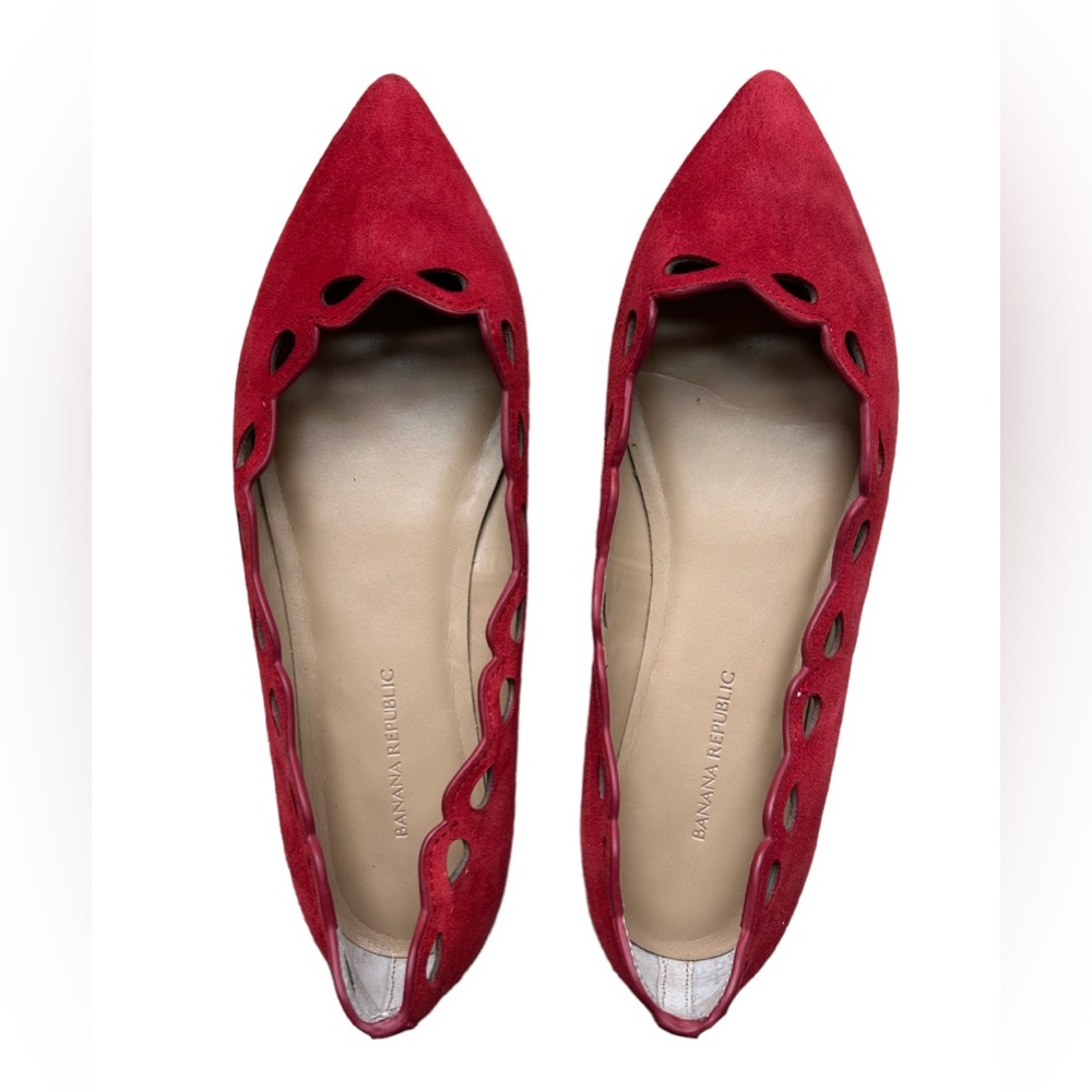 Banana Republic Faux Suede Flats Size 6